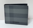 Burberry Men's Charcoal Check Bifold Wallet -New used