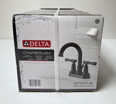 Delta Chamberlain Centerset Matte Black 2-Handle Bathroom Faucet 25747LF-BL #1