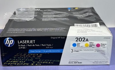 HP 202A - Cyan, Magenta, Yellow Toner Cartridges for HP Printers (3-pack) #1