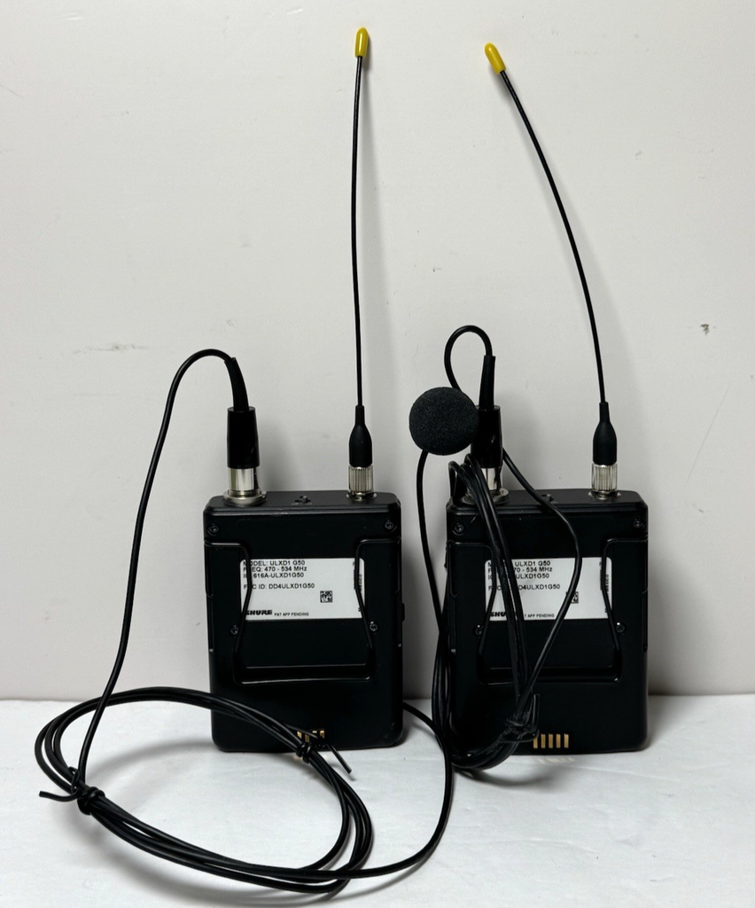 Shure ULXD1 G50 Wireless Bodypack Transmitter 470-534MHz Set of 2 w/ WL93 Mics #1