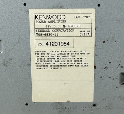 Kenwood KAC-7202 2-Channel Car Amp Tested Working #6