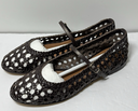 Margaux Woven Demi Jane Leather Flats Espresso Brown 39 (US 8.5-9) w/ Box price