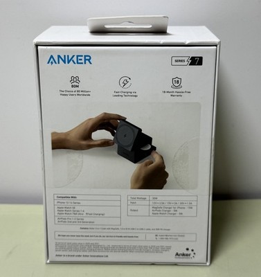 Anker 3-in-1 Cube with MagSafe Y1811JA1-1 Gray Wireless For Apple -New #1