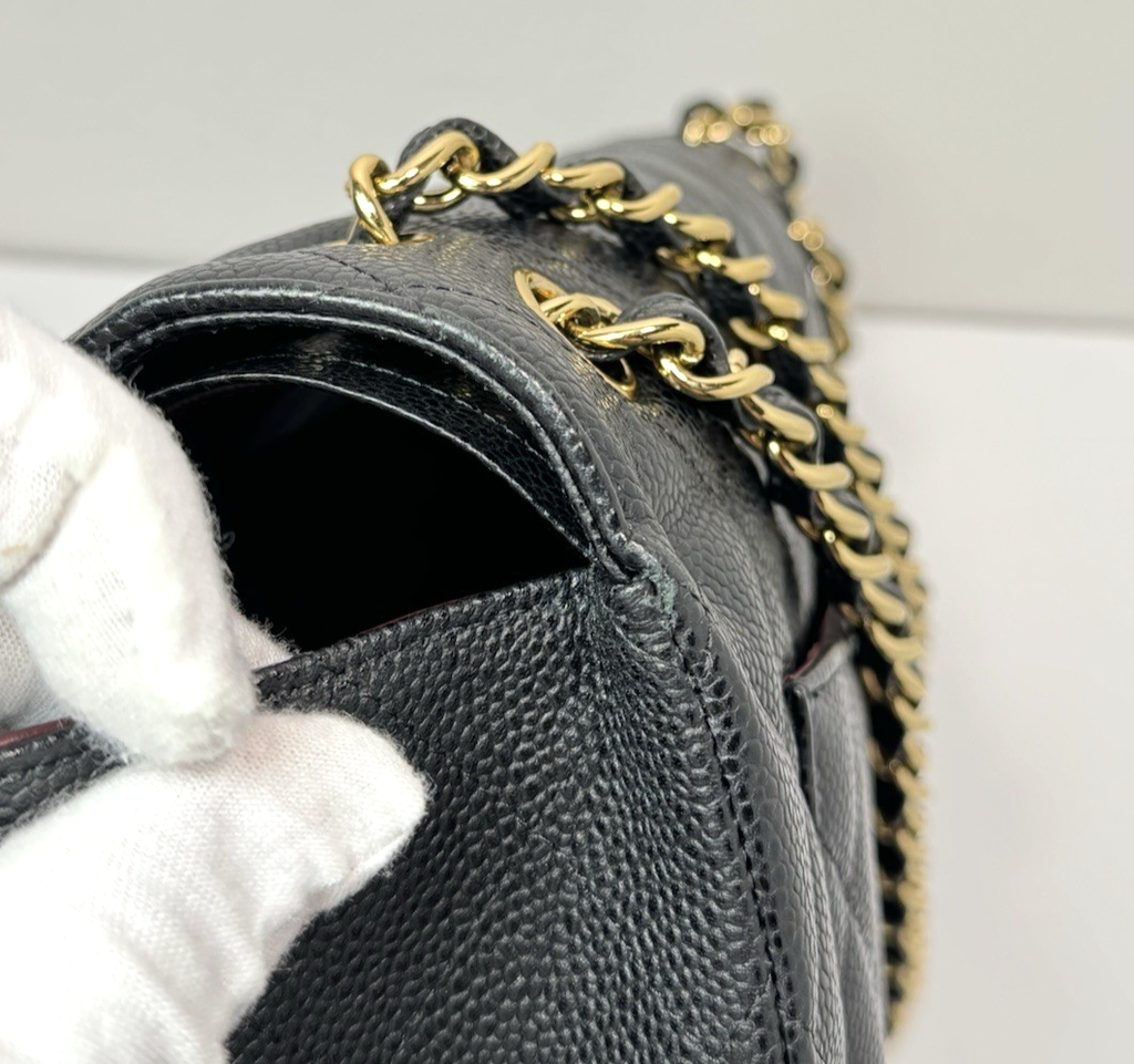 Chanel Classic Maxi Double Flap Black Caviar Leather Gold Hardware w/ Box & Dust #4