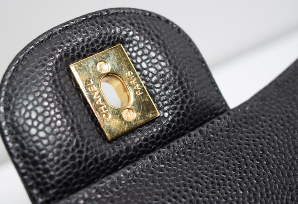 Chanel Classic Maxi Double Flap Black Caviar Leather Gold Hardware w/ Box & Dust #18