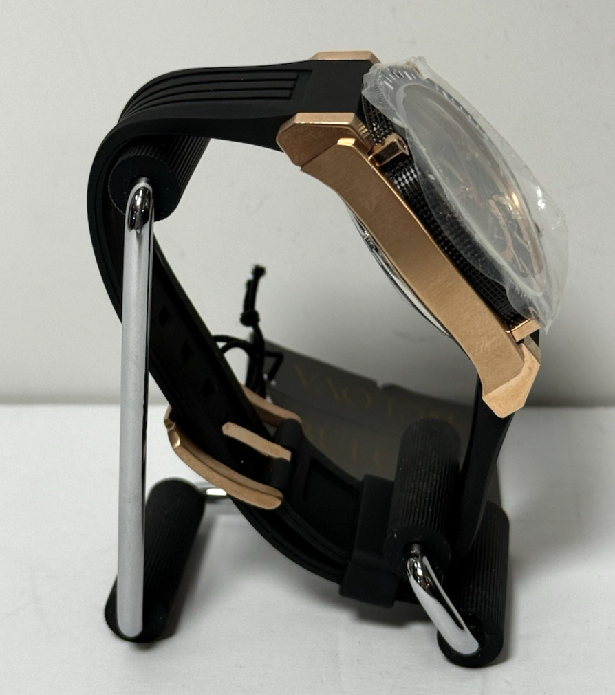 Bulova Precisionist 98B152 Icon Rose Gold Black Dial Polyurethane Men's Watch #3