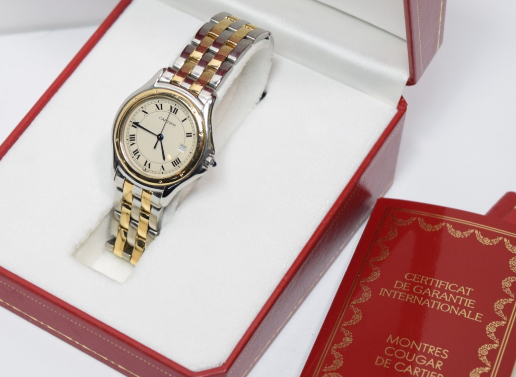 Cartier Cougar 118000R 33mm SS/18K Quartz Watch Full Set 1992 Papers Serviced #1