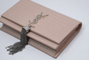 Saint Laurent Classic Monogram Tassel Crossbody Bag Crocodile Embossed Pink at best price