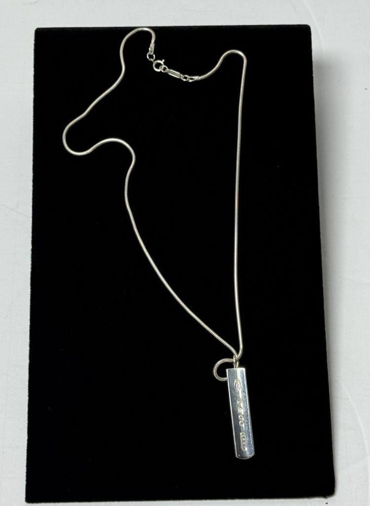 Tiffany & Co 1837 Sterling Silver 925 Bar Pendant 18" Necklace, 2001 #5