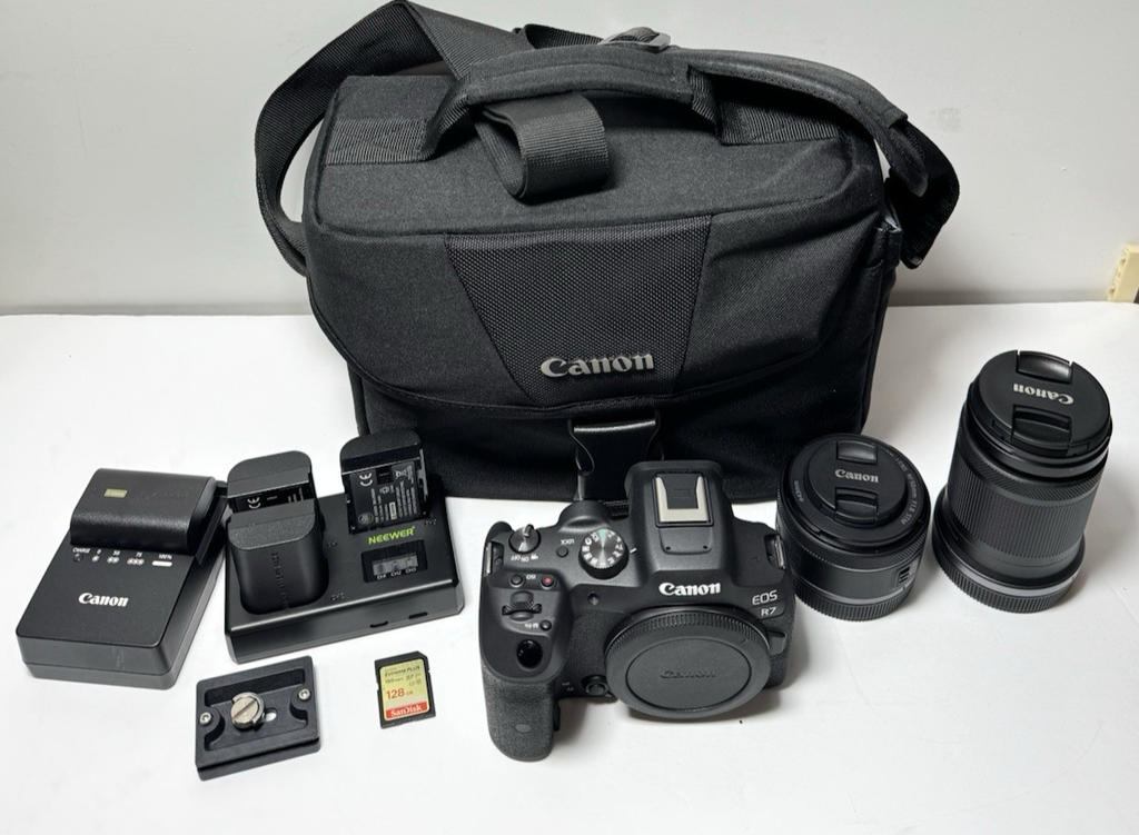 Canon EOS R7 Mirrorless Camera + RF 18-150mm & 50mm Lenses + Bag & Extras #1
