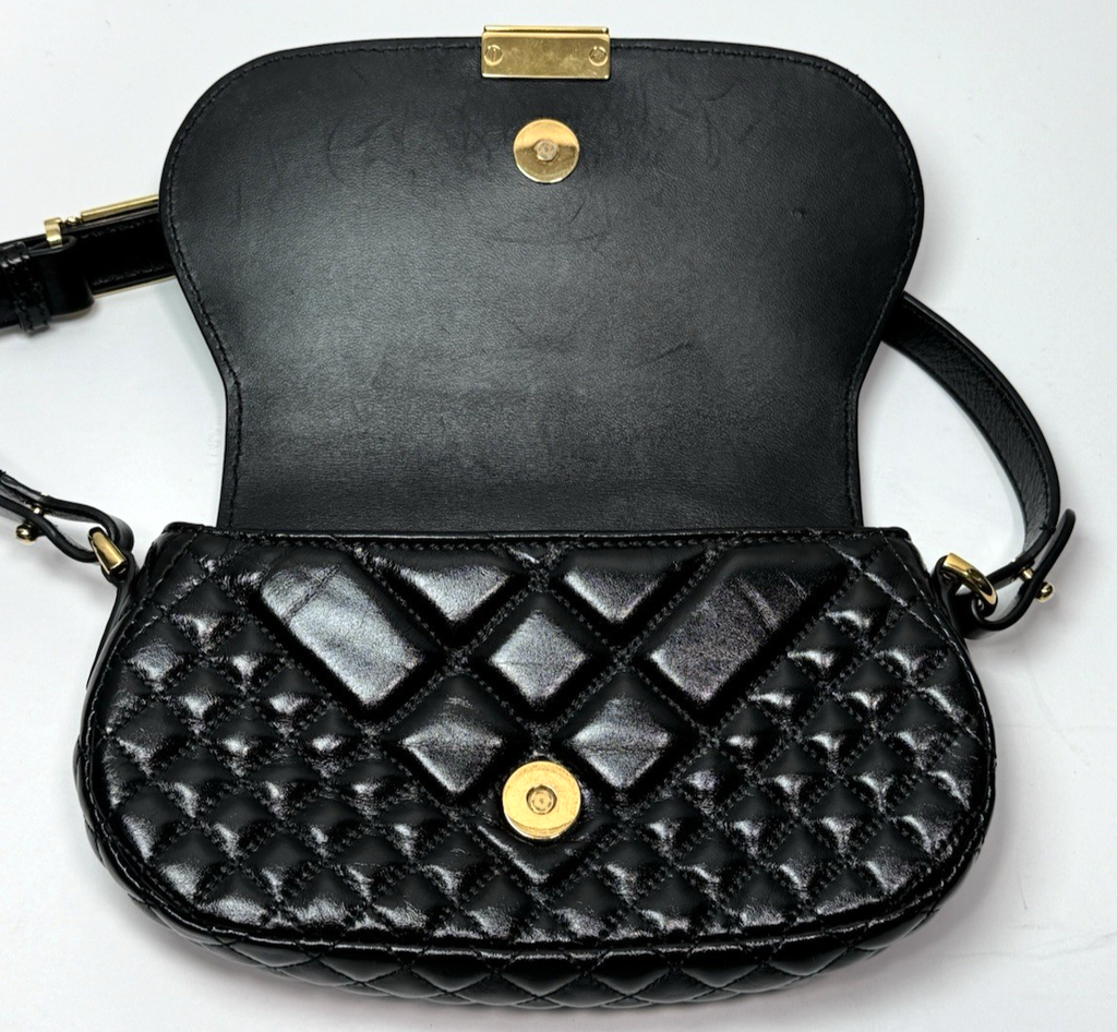 Versace Women's "Greca Goddess" Lamb Leather Gold Logo Mini Handbag Shoulder Bag #14