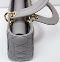 Christian Dior Lady Dior Small Bag – Gray Lambskin / Gold Hardware *No Strap* at best price