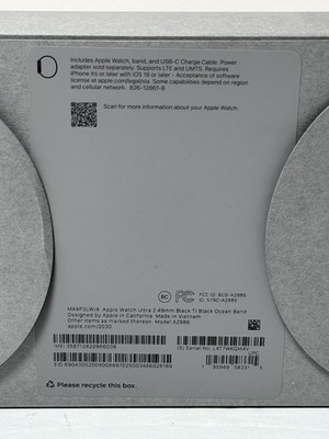 Apple Watch Ultra 49mm GPS+Cell Titanium Case w/ Black Ocean Band MX4P3LW/A #2