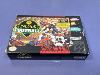 NCAA Football SNES 1994 w/ Box & Manual TESTED Authentic Nintendo Game CIB #4