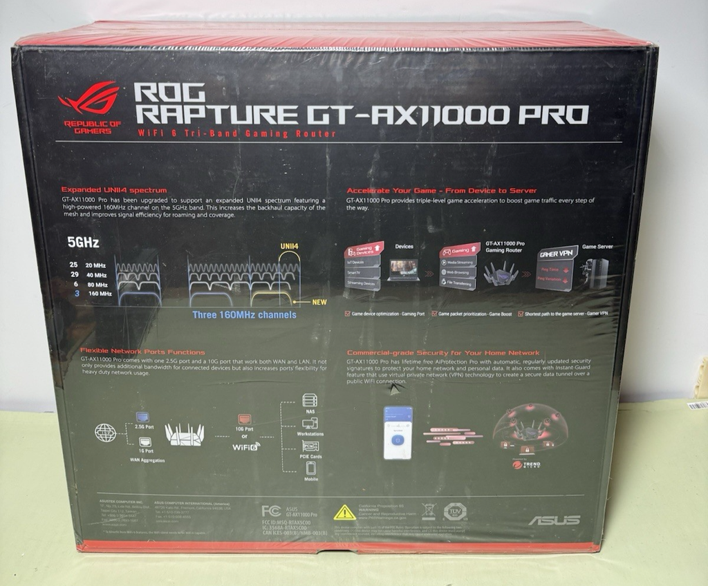 ASUS ROG Rapture GT-AX11000 Pro Tri-Band WiFi 6 Extendable Gaming Router-New #1