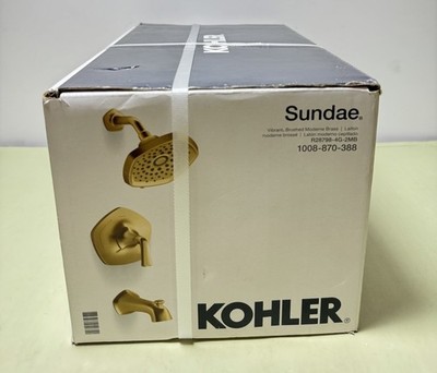 Kohler Sundae Tub & Shower Faucet with Valve Brushed Moderne Brass R28798-4G-2MB #3
