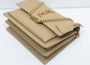 Saint Laurent Sunset Medium Bag Latte Cream Leather Gold Logo COA price