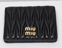 Miu Miu Matelasse Textured Leather Wallet Black buy