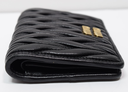 Miu Miu Matelasse Textured Leather Wallet Black with delivery