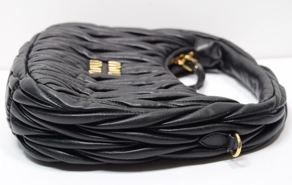 Miu Miu Wander matelassé nappa leather hobo bag #14