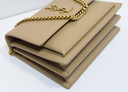 Saint Laurent Sunset Medium Bag Latte Cream Leather Gold Logo COA buy