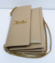 Saint Laurent Sunset Medium Bag Latte Cream Leather Gold Logo COA in Boston, MA