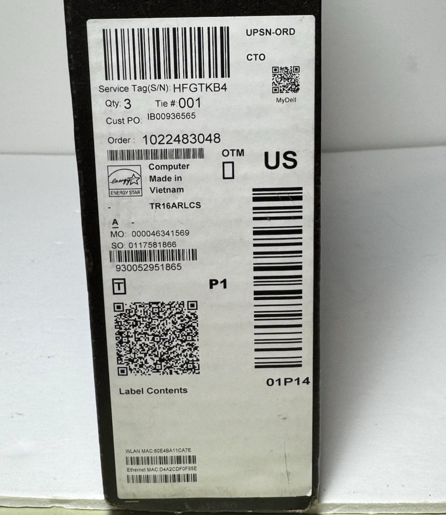 Dell Pro 16 PLUS PB16250 16" Core Ultra 7 265 32GB RAM 512GB SSD-Open Box #10