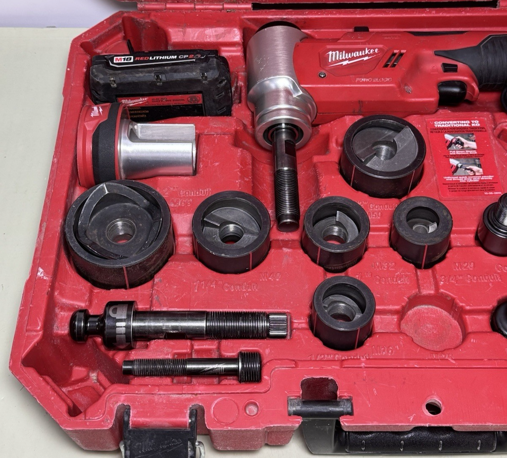 Milwaukee M18 Brushless Force Logic 6 Ton Knockout Tool Kit, 1/2"- 2" - 2677-21 #1