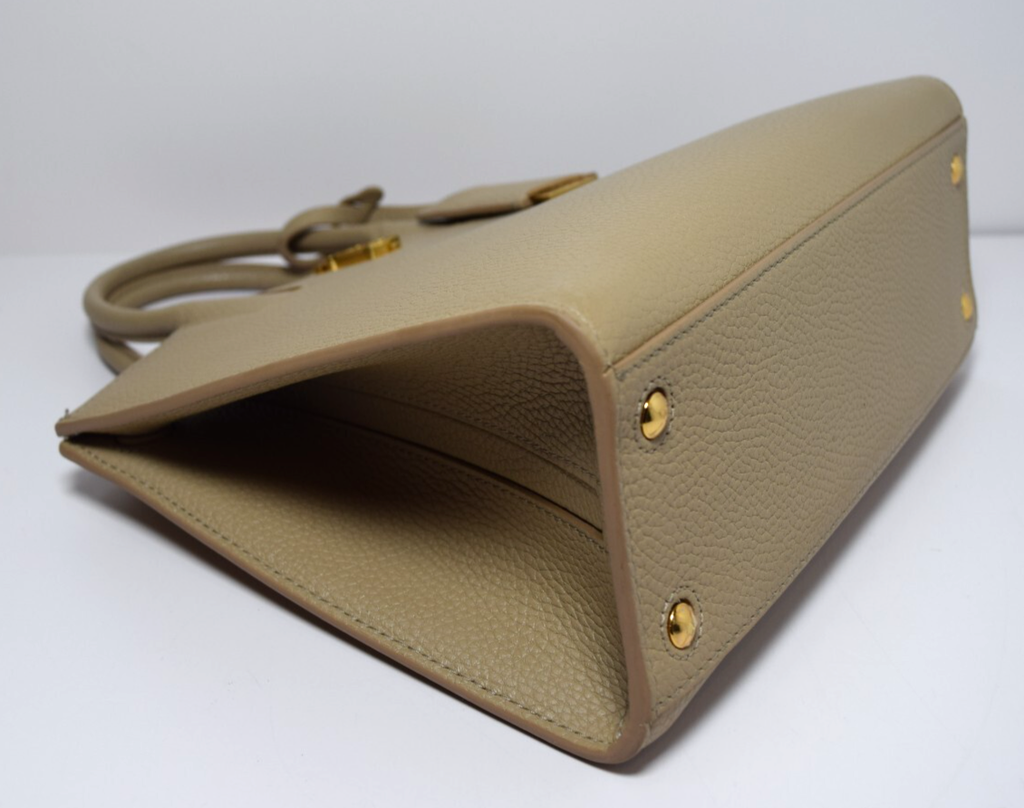 Burberry Frances Tote Leather Beige Mini #4