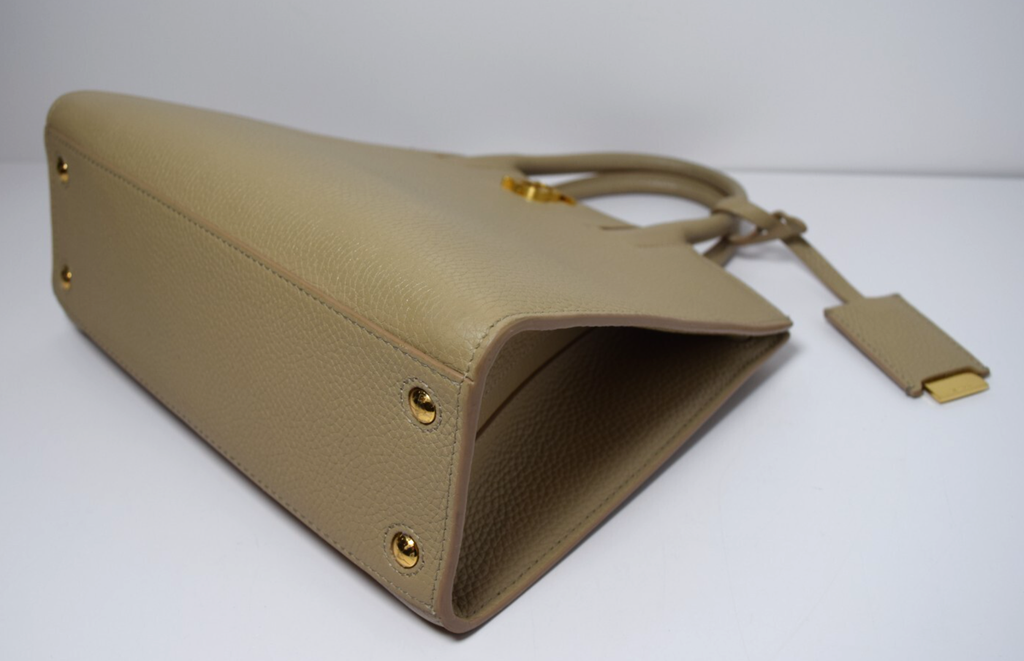 Burberry Frances Tote Leather Beige Mini #5