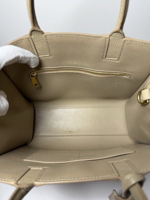 Burberry Frances Tote Leather Beige Mini #8