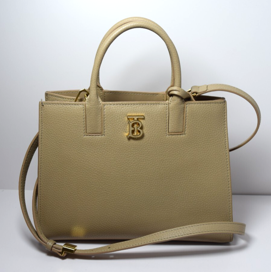 Burberry Frances Tote Leather Beige Mini #10