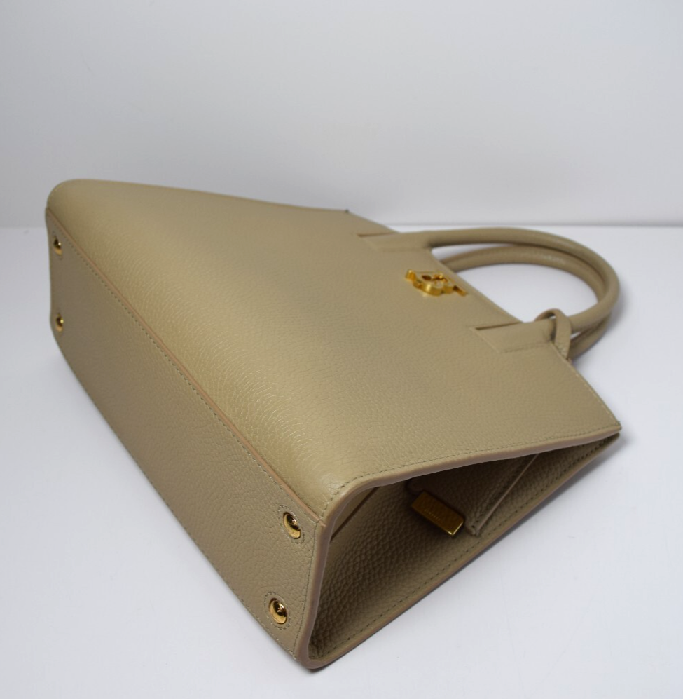 Burberry Frances Tote Leather Beige Mini #13