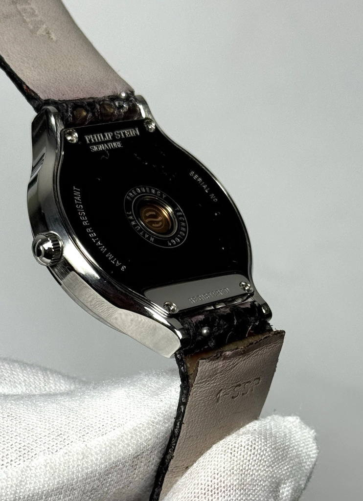 Philip Stein Signature 1 Ladies Watch 32mm MOP Dial Python Strap Stainless Steel #2