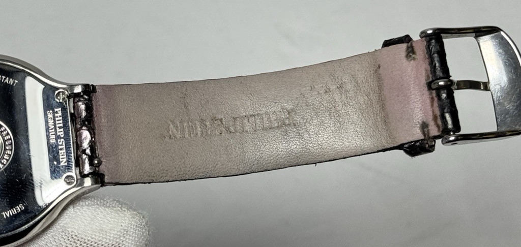 Philip Stein Signature 1 Ladies Watch 32mm MOP Dial Python Strap Stainless Steel #3