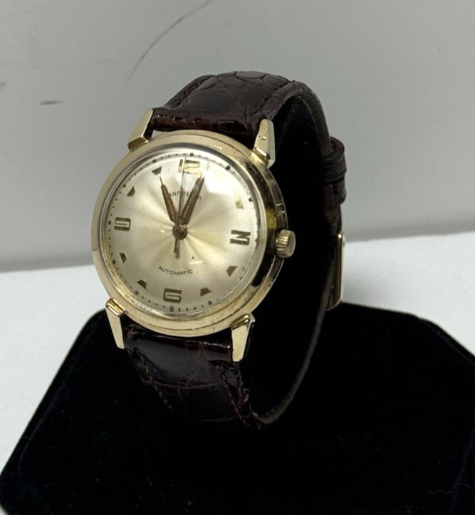 Vintage HAMILTON Men's Automatic Watch Cal.672 17Jewels 10K RGP 1950s-32mm #1