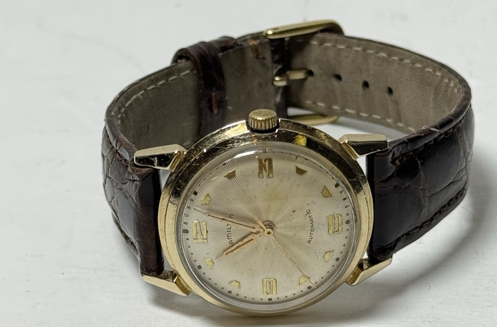 Vintage HAMILTON Men's Automatic Watch Cal.672 17Jewels 10K RGP 1950s-32mm #6