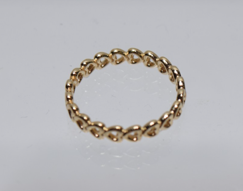 PANDORA Band Of Hearts 14k Yellow Gold Ring Band Size 5.75 #1