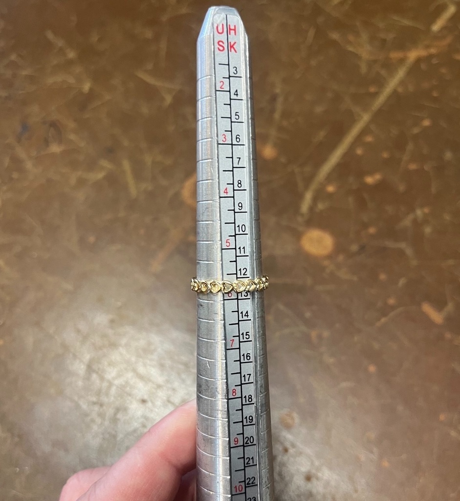 PANDORA Band Of Hearts 14k Yellow Gold Ring Band Size 5.75 #4