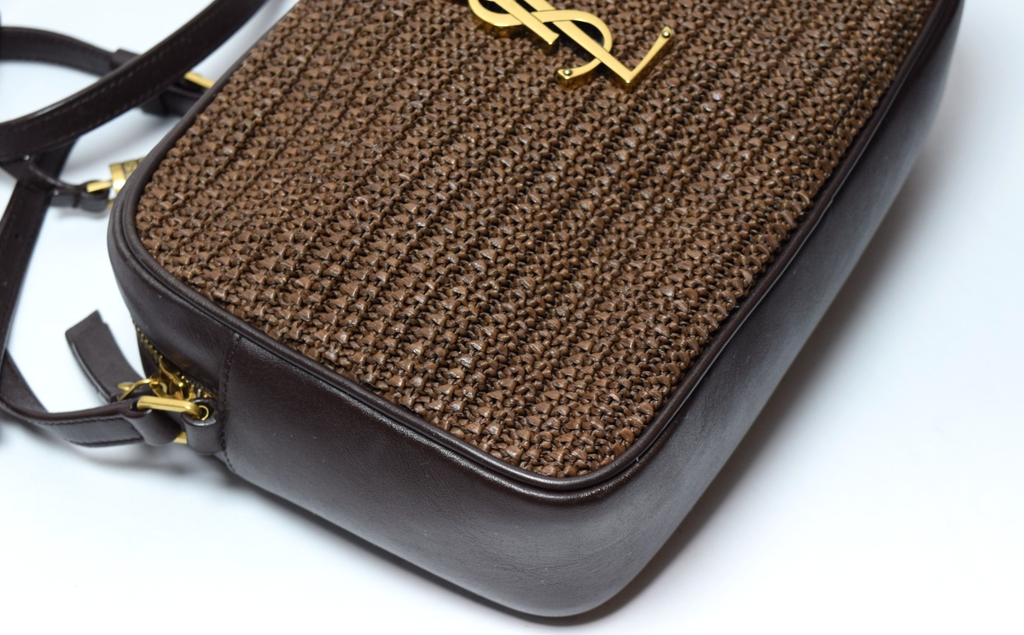 Saint Laurent Woven Raffia Camera Bag with a Tassle #6