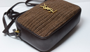Saint Laurent Woven Raffia Camera Bag with a Tassle in Boston