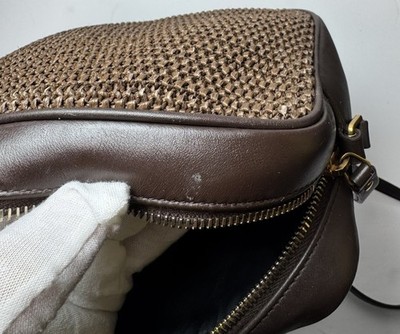 Saint Laurent Woven Raffia Camera Bag with a Tassle #11