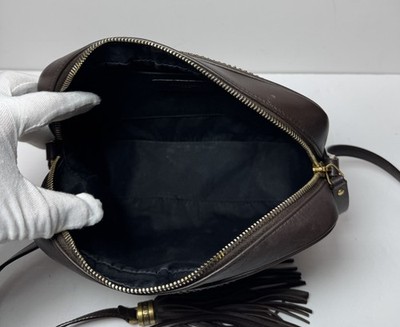 Saint Laurent Woven Raffia Camera Bag with a Tassle #12