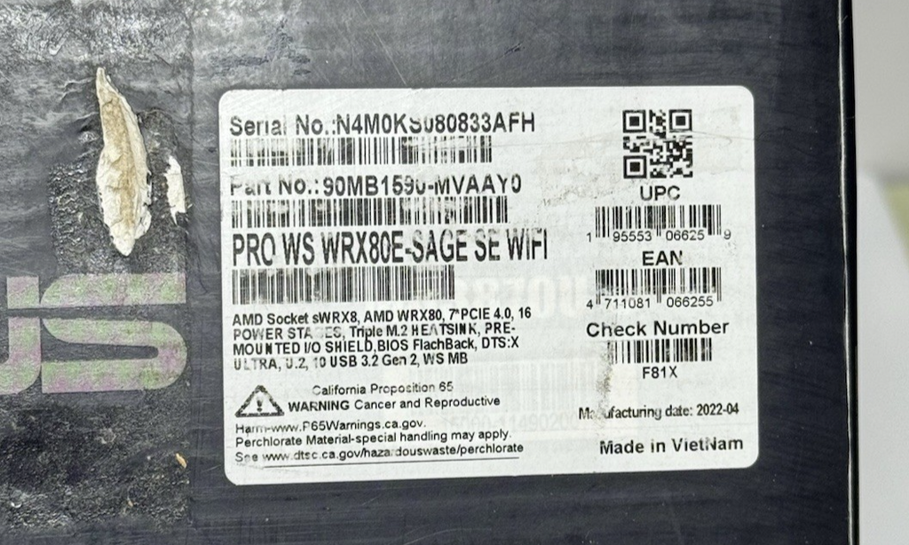ASUS Pro WS WRX80E-SAGE SE WIFI Motherboard WRX80 sWRX8, Hyper M.2 x16 Gen4 Card #9