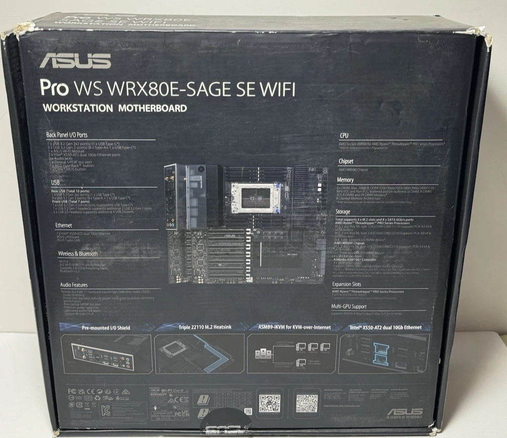 ASUS Pro WS WRX80E-SAGE SE WIFI Motherboard WRX80 sWRX8, Hyper M.2 x16 Gen4 Card #8