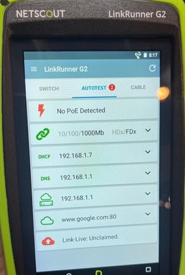 NETSCOUT LinkRunner G2 Network Tester LR-G2 – Tested, Reset, w/ Test Accessory #10