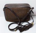 Saint Laurent Woven Raffia Camera Bag with a Tassle in Boston, MA