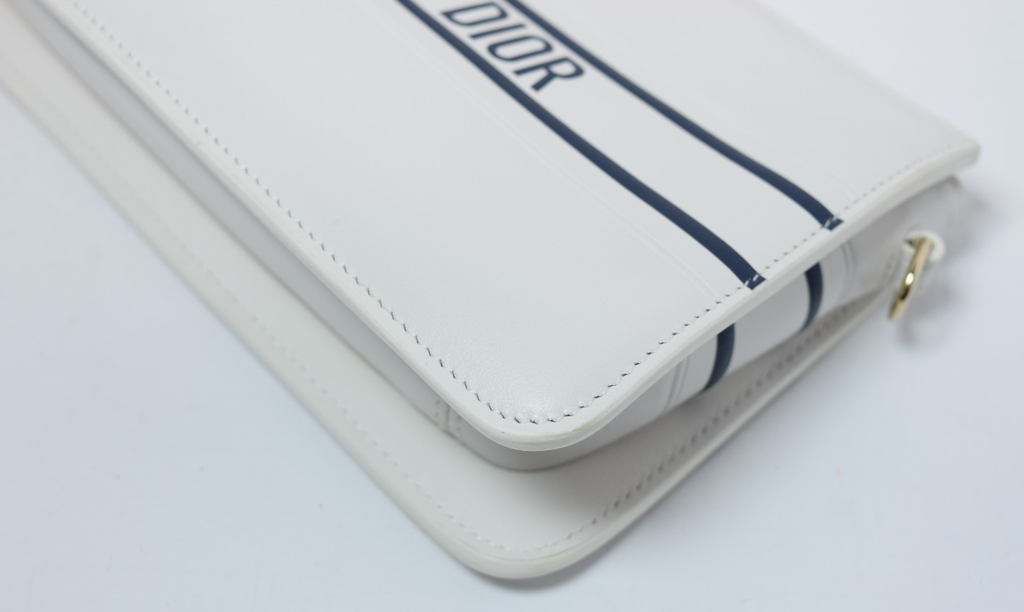 Christian Dior Vibe Pochette Clutch Bag White w/ Strap #5