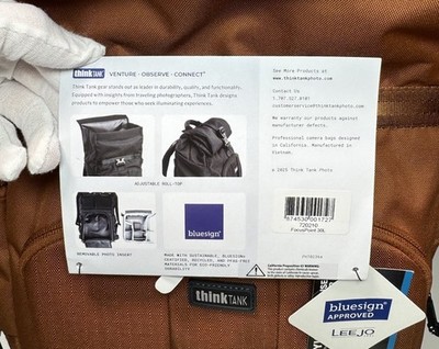 Think Tank FocusPoint 30L RollTop Camera Backpack Urban Rust: Expandable Travel #4