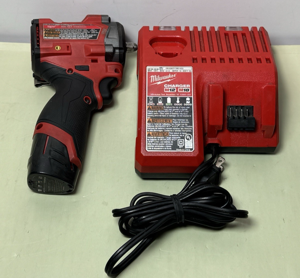 Milwaukee 2562-20 M12 FUEL 12V  Brushless Stubby 3/8" Impact 3.0ah batt+charger #4